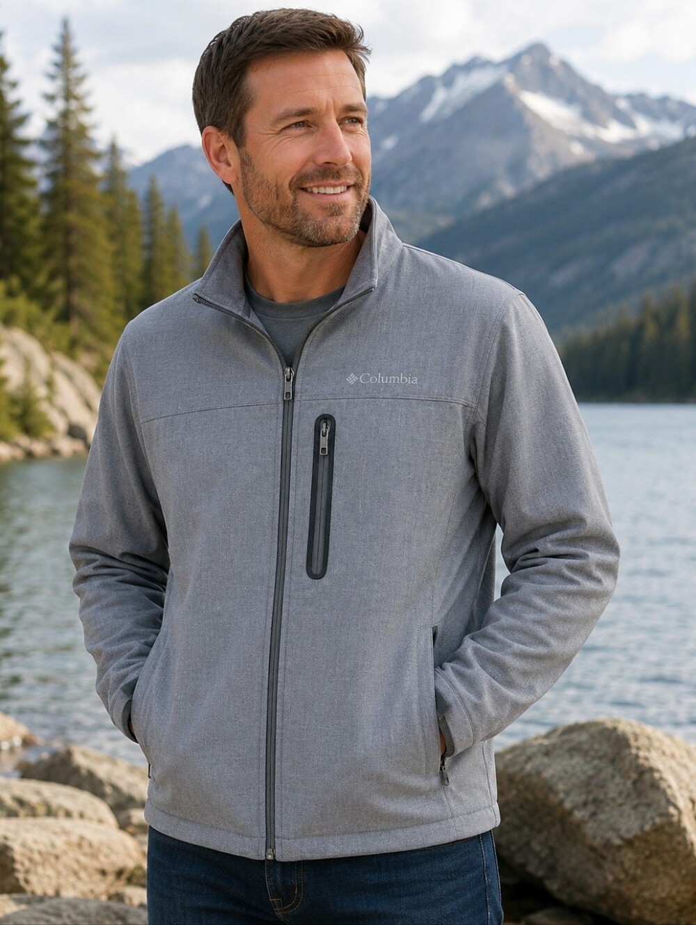 Men's Gray Columbia Lightweight Jacket